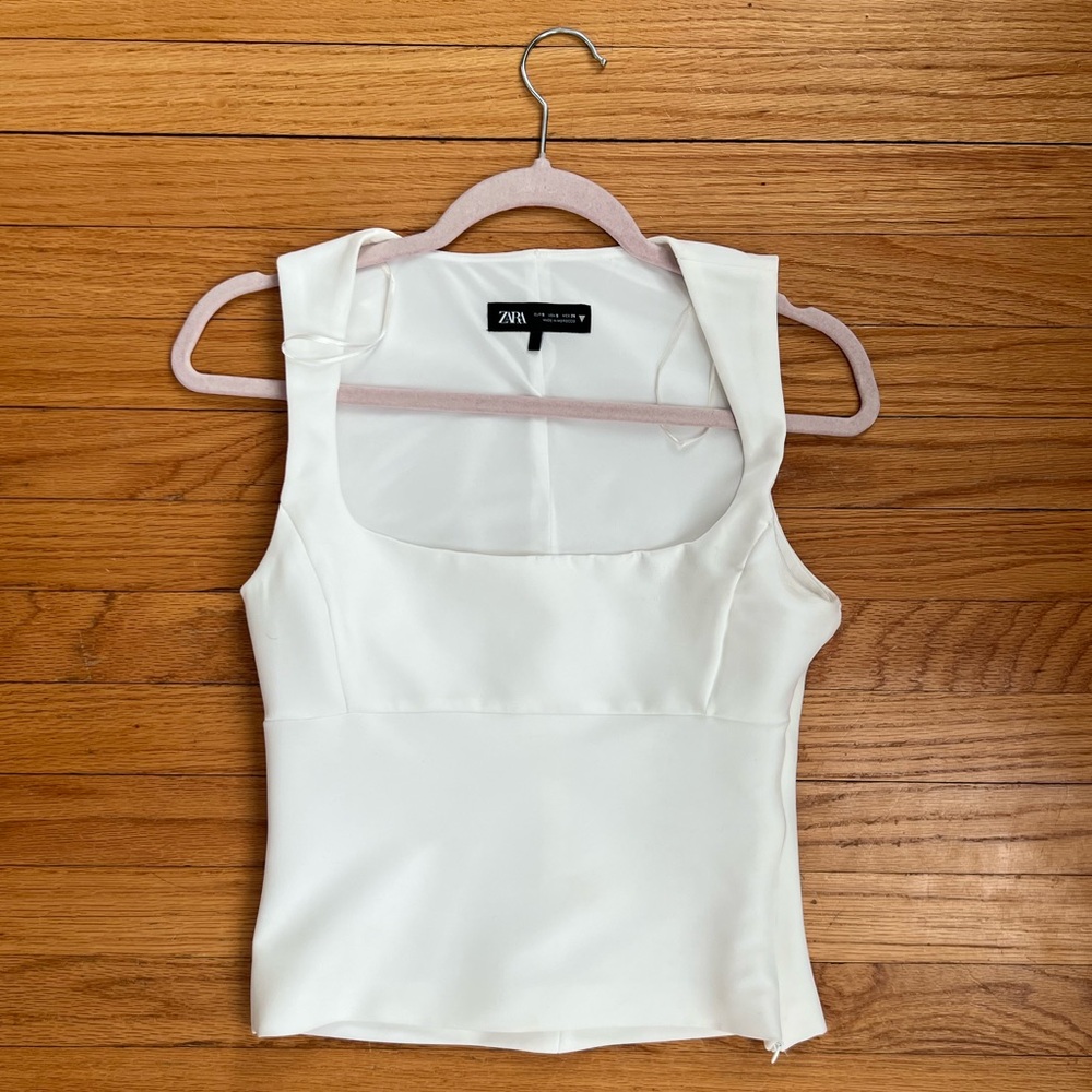 Zara white classy tank
